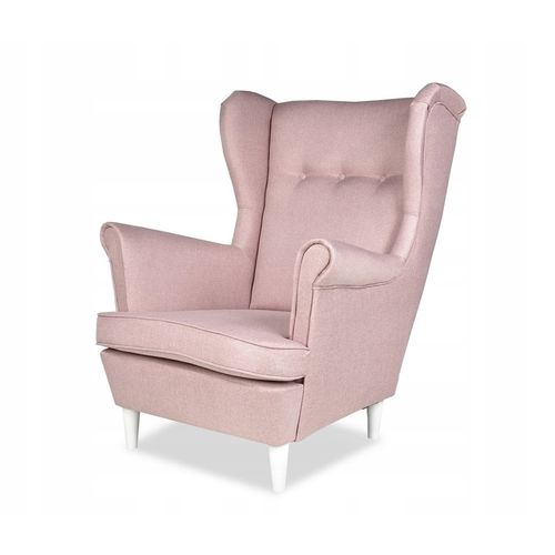 Fauteuil à Oreilles Ari — Style Scandinave, Rose Poudré — Fauteuil Relax Pour Se Détendre