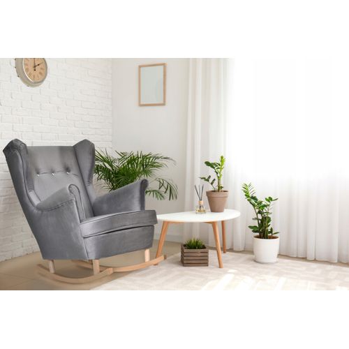 Fauteuil à Oreilles Ari, Style Scandinave, En Velours Fuchsia (rose Intense)