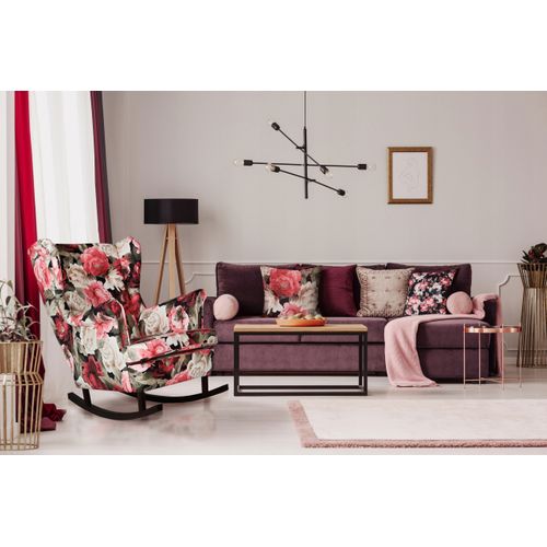 Fauteuil à Oreilles Ari, Style Scandinave, Velours Hydrofuge Indigo