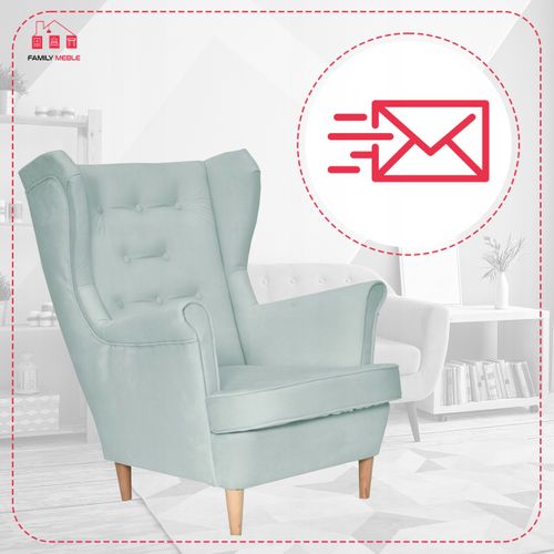 Diana — Fauteuil Scandinave à Oreilles, Vert Menthe Pastel, Fauteuil De Lecture