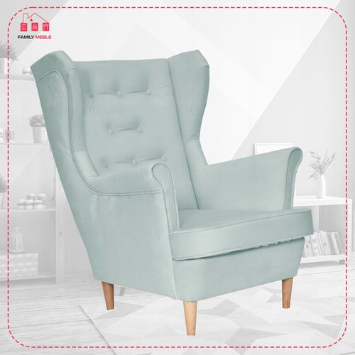 Diana — Fauteuil Scandinave à Oreilles, Vert Menthe Pastel, Fauteuil De Lecture