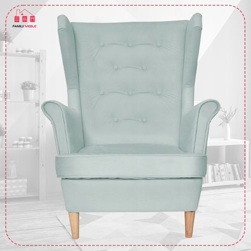 Diana — Fauteuil Scandinave à Oreilles, Vert Menthe Pastel, Fauteuil De Lecture