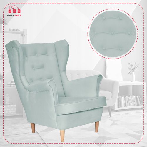 Diana — Fauteuil Scandinave à Oreilles, Vert Menthe Pastel, Fauteuil De Lecture