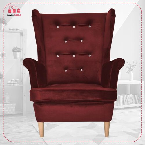 Fauteuil à Oreilles Diana Scandinave, Bordeaux Foncé