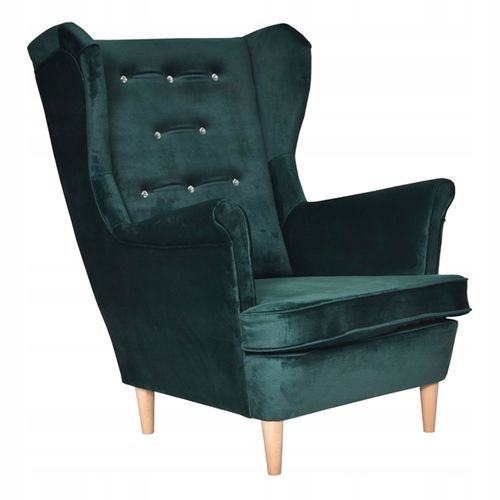 Fauteuil à Oreilles Scandinave Diana — Monolit 37, Vert Bouteille