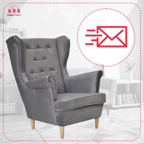 Fauteuil à Oreilles Scandinave Diana Gris Clair Cendré Pro
