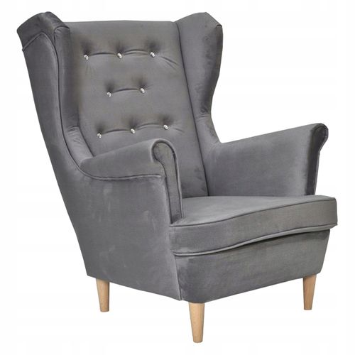Fauteuil à Oreilles Scandinave Diana Gris Clair Cendré Pro