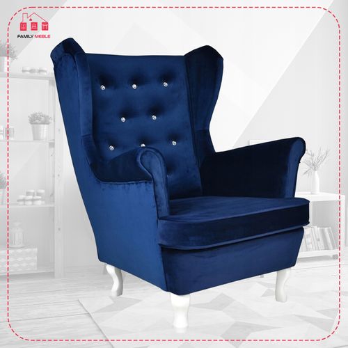 Fauteuil Scandinave à Oreilles Diana, Indigo / Bleu / Bleu Marine