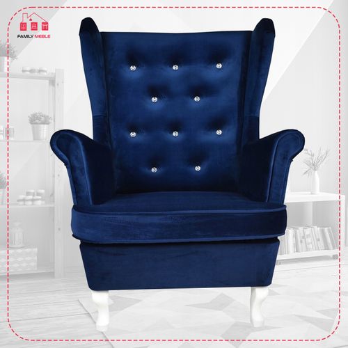 Fauteuil Scandinave à Oreilles Diana, Indigo / Bleu / Bleu Marine