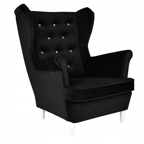 Fauteuil à Oreilles Diana — Design Scandinave Par Mebl, En Velours Noir