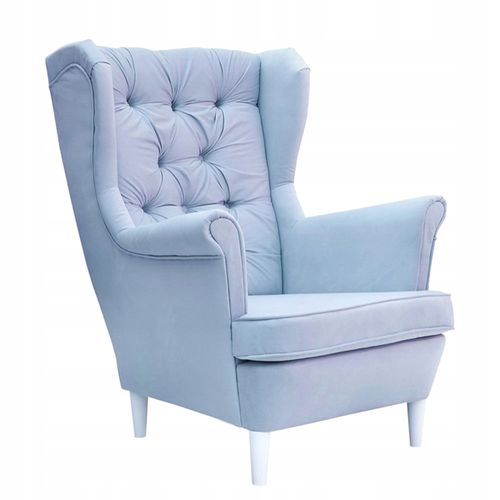 Fauteuil à Oreilles Gaja, Style Scandinave — Bleu Pastel (pour Garçon)