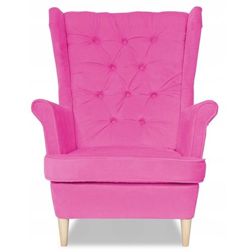 Fauteuil Design Scandinave à Oreilles Gaja De — Rose Fuchsia, Idéal Pour Un Salon De Beauté