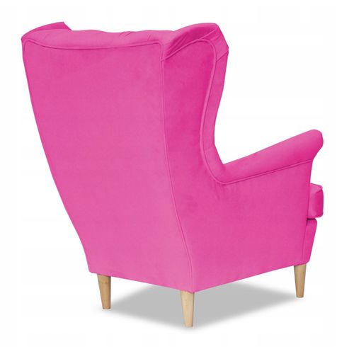 Fauteuil Design Scandinave à Oreilles Gaja De — Rose Fuchsia, Idéal Pour Un Salon De Beauté