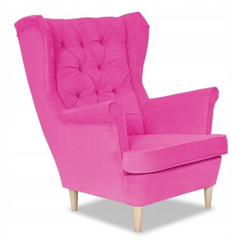Fauteuil Design Scandinave à Oreilles Gaja De — Rose Fuchsia, Idéal Pour Un Salon De Beauté