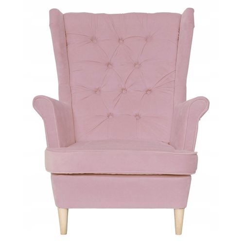 Fauteuil à Oreilles Gaja — Design Scandinave Par Rose Poudré Clair Et Confortable