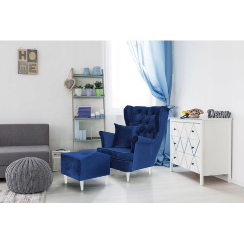 Fauteuil à Oreilles Scandinave Gaja — Velours Gris, Confortable, Au Style Masculin