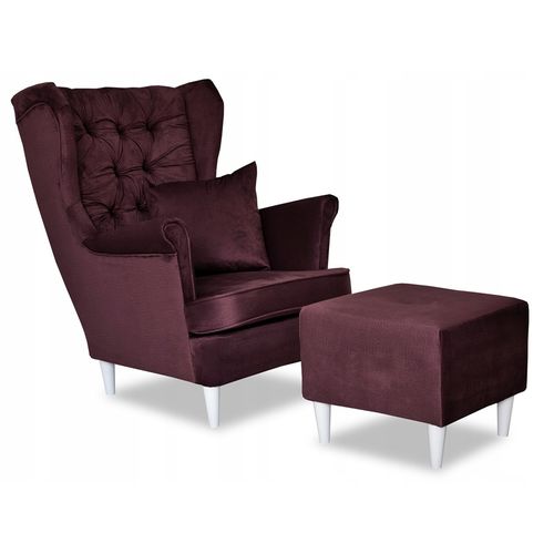 Fauteuil à Oreilles Scandinave Gaja De — Pourpre Betterave, Pour Bureau