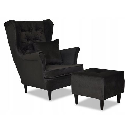 Fauteuil à Oreilles Gaja, Style Scandinave — Graphite Foncé, Pour Homme