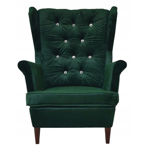 Fauteuil Scandinave à Oreilles Gaja — Vert Bouteille Foncé
