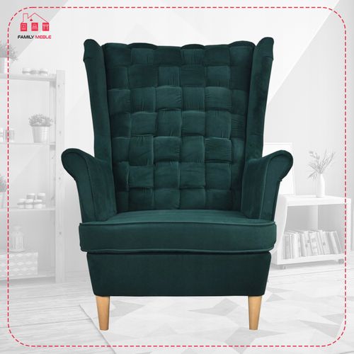 Fauteuil à Oreilles Scandinave Carol Vert Bouteille