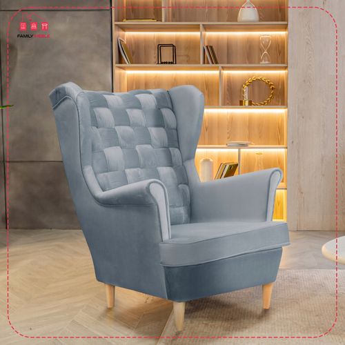 Fauteuil à Oreilles Scandinave Carol Vert Bouteille