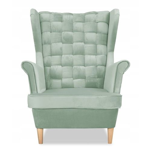 Fauteuil à Oreilles Scandinave Carol — Vert Menthe Clair/pistache