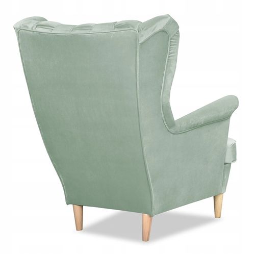 Fauteuil à Oreilles Scandinave Carol — Vert Menthe Clair/pistache