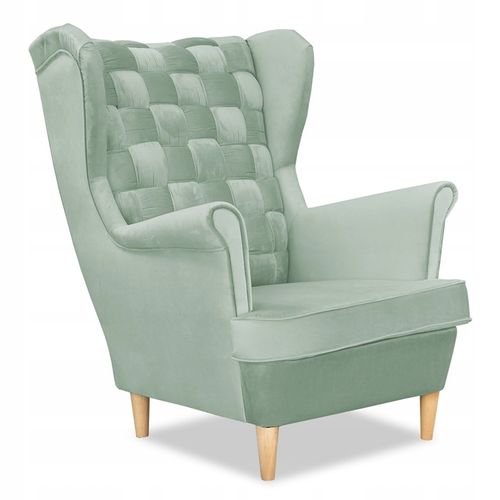 Fauteuil à Oreilles Scandinave Carol — Vert Menthe Clair/pistache