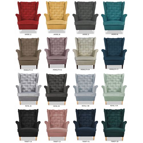 Fauteuil à Oreilles Scandinave Carol - Beige Foncé/marron - Confortable