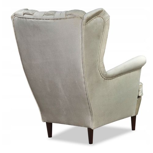 Fauteuil Scandinave à Oreilles Carol — Coloris Champagne, Beige Clair Et Crème