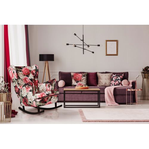 Fauteuil Scandinave à Oreilles Carol — Coloris Champagne, Beige Clair Et Crème