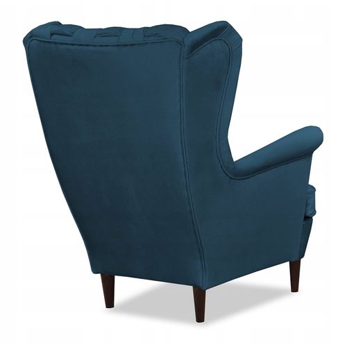 Fauteuil à Oreilles Carol, Style Scandinave, Imperméable, Bleu Marine