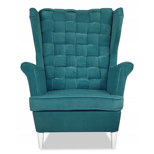 Fauteuil à Oreilles Carol — Style Scandinave, Turquoise/bleu Océan