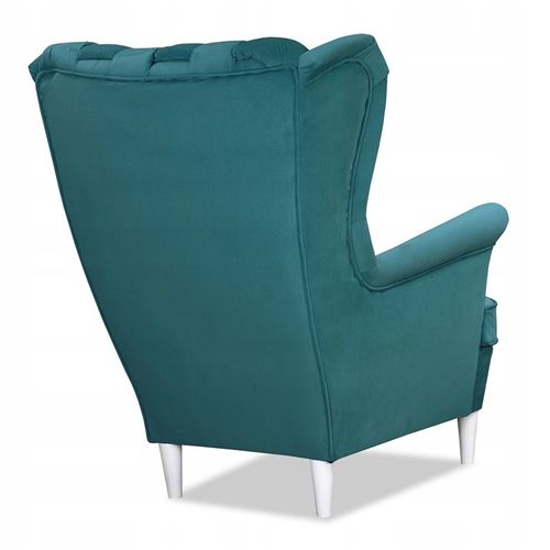 Fauteuil à Oreilles Carol — Style Scandinave, Turquoise/bleu Océan
