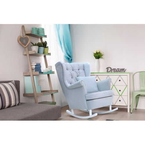 Fauteuil à Oreilles Carol — Style Scandinave, Turquoise/bleu Océan