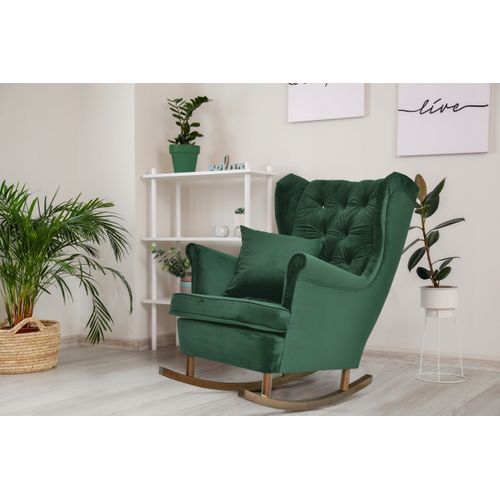 Fauteuil à Oreilles Scandinave Carol, Confortable, Rouge Cerise