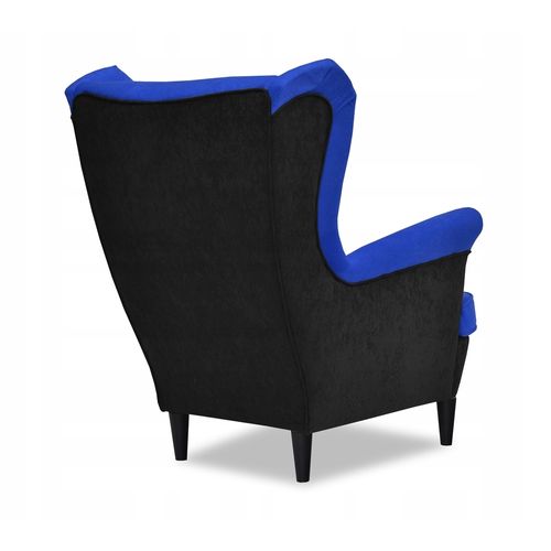 Fauteuil à Oreilles Ari Duo, Style Scandinave, Noir Et Bleu Pour Salon