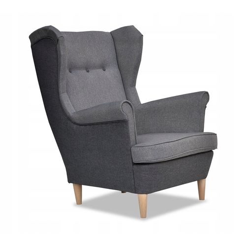 Fauteuil à Oreilles Ari Duo Scandinave, Gris Classique