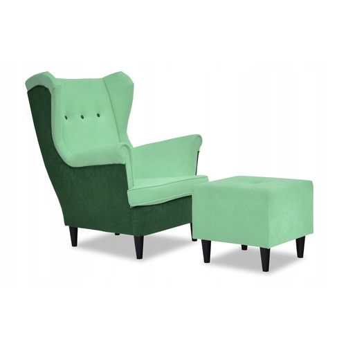 Fauteuil Scandinave à Oreilles Ari Duo — Vert Pistache/céladon