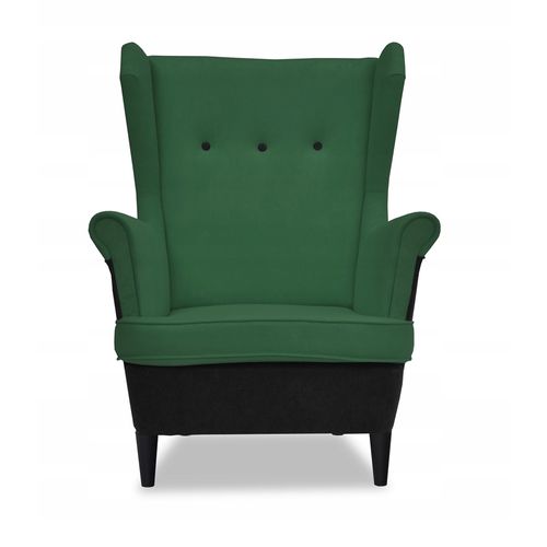 Fauteuil à Oreilles Ari Duo, Style Scandinave, Noir Et Vert