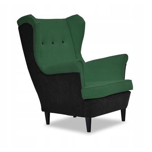 Fauteuil à Oreilles Ari Duo, Style Scandinave, Noir Et Vert