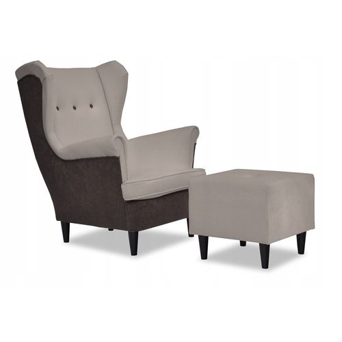 Fauteuil à Oreilles Ari Duo — Style Scandinave, Beige, Confortable