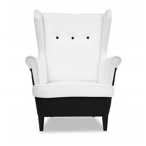 Fauteuil Scandinave à Oreilles Ari Duo Blanc Et Noir Pour Chambre