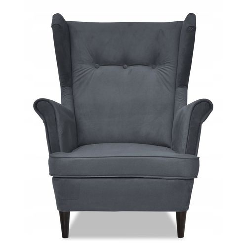 Fauteuil à Oreilles Ari — Style Scandinave Classique, Anthracite, Pour Réception