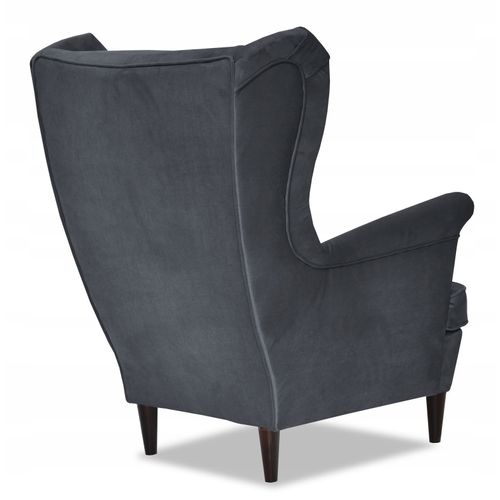 Fauteuil à Oreilles Ari — Style Scandinave Classique, Anthracite, Pour Réception
