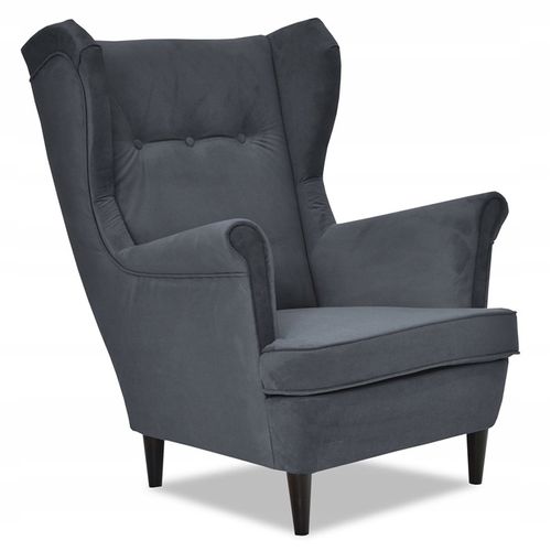 Fauteuil à Oreilles Ari — Style Scandinave Classique, Anthracite, Pour Réception