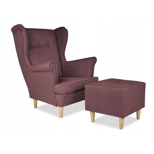 Fauteuil à Oreilles Ari, Style Scandinave — Violet Prune Clair