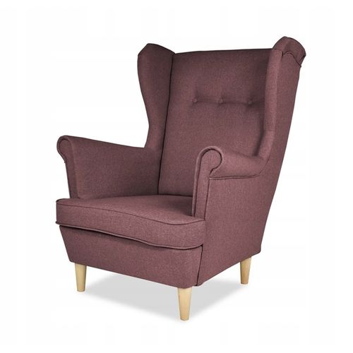 Fauteuil à Oreilles Ari, Style Scandinave — Violet Prune Clair