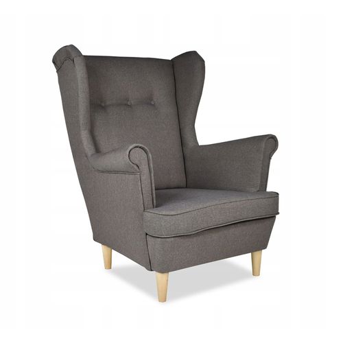 Fauteuil à Oreilles Ari De Style Scandinave — Gris / Gris Cendré, Confortable Et Design