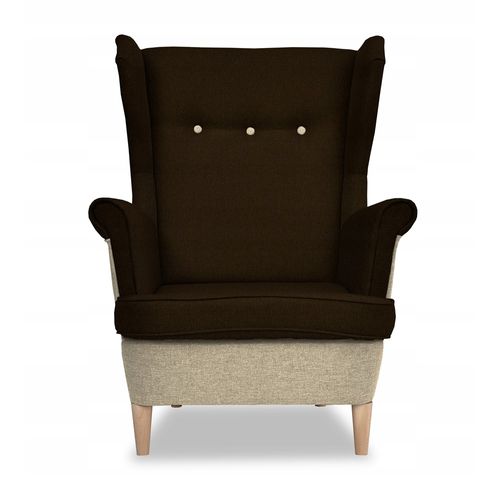 Fauteuil à Oreilles Scandinave Ari Duo, Sable Brun/beige